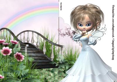 Mirella Fairy A5 Shaped Front Print and Fold Card