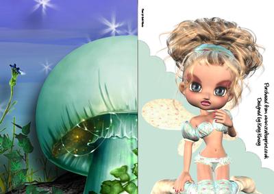 Flora Fairy A5 Shaped Front Print and Fold Card