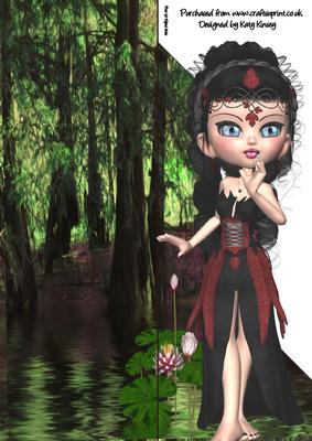 Artemis Goddess Tall Slim Shaped Front Print and Fold Card
