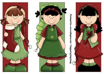 Christmas Girls Set of Three Bookmarks