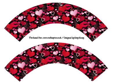Love Hearts Cupcake Wrappers in Black
