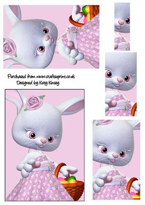 Easter Bunny Girl Pyramage Sheet in Pink