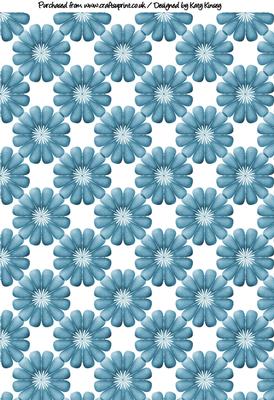 Pretty Blue Flowers Backing Paper