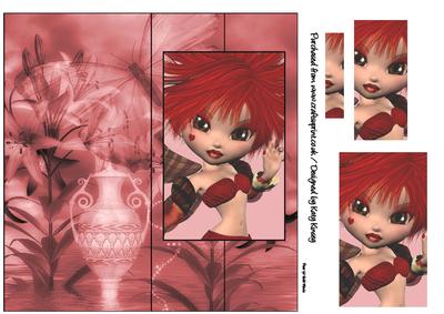 Amora Fairy Tall Slim Foldback Card with Pyramage