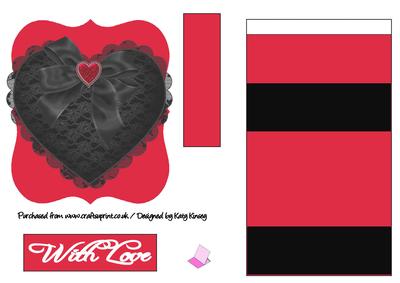 Black Lace Heart Easel Card