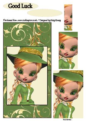 Lisa Leprechaun Over the Edge Card with Pyramage