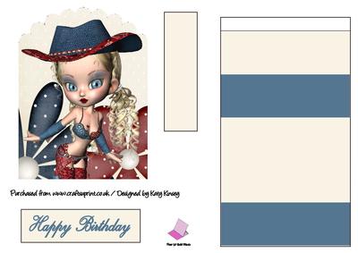 Annie Cowgirl Easel Card