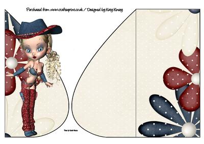 Annie Cowgirl Teardrop Card