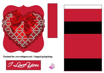 Red Heart with Pearls Easel Card