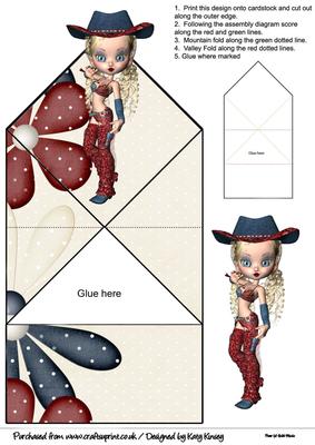 Annie Cowgirl Pop Up Spring Card