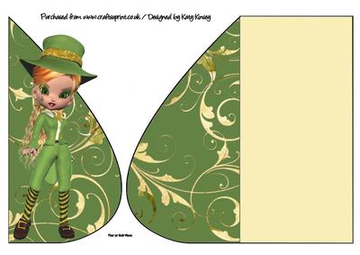 Lisa Leprechaun Teardrop Card