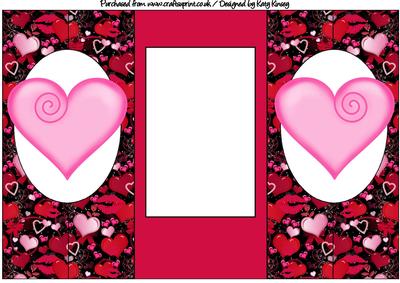 Love Hearts Double Foldback Card in Black