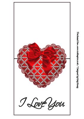 Red Heart with Pearls Over the Edge Card