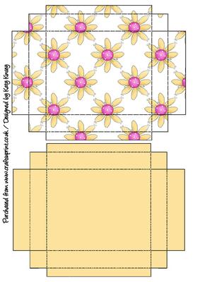Pink and Yellow Daisy Gift Box with Lid
