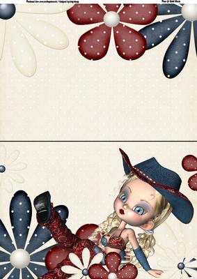 Annie Cowgirl A5 Print and Fold Card