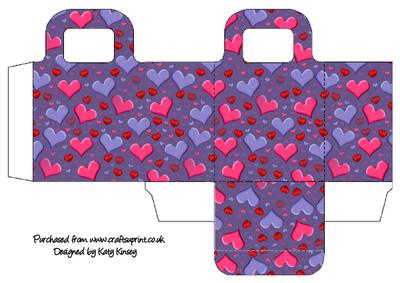 Pink and Lilac Hearts Gift Bag