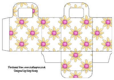 Pink and Yellow Daisy Pyramid Gift Bag