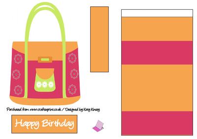 Red and Orange Handbag Easel Card