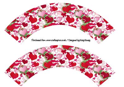 Love Hearts Cupcake Wrappers in Pink