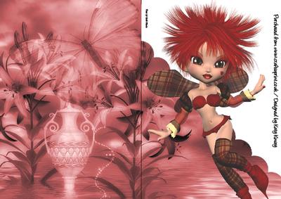 Amora Fairy A5 Shaped Front Print and Fold Card