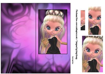Princess Tiffany Tall Slim Foldback Card with Pyramage