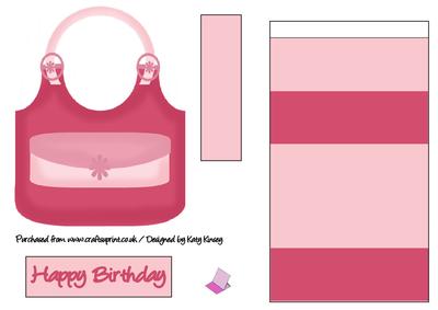Pink Handbag Easel Card