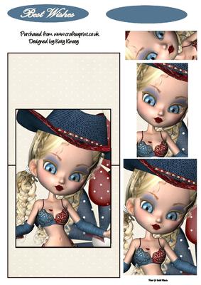 Annie Cowgirl Over the Edge Card with Simple Pyramage