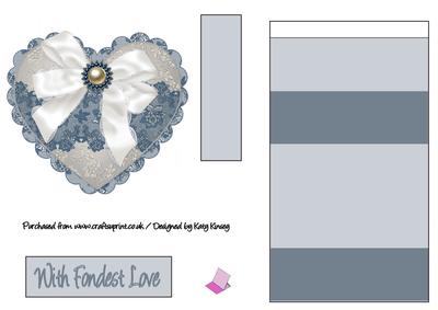 Blue Lace Heart Easel Card