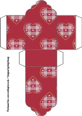Red and Pink Hearts Tag Gift Box