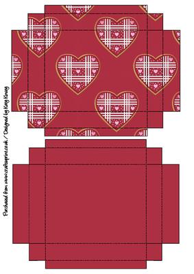 Red and Pink Hearts Gift Box with Lid