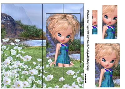 Phlox Fairy Tall Slim Foldback Card with Simple Pyramage