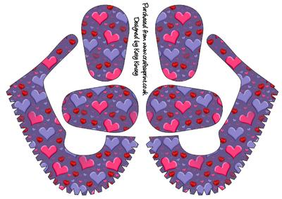 Pink and Lilac Hearts 3D Baby Shoes