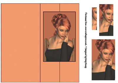 Pensive Tall Slim Foldback Card with Simple Pyramage