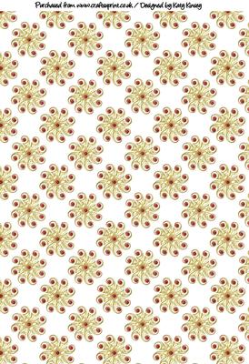 Jewelled Swirl Backing Paper in Gold and Red