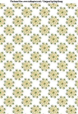 Jewelled Swirl Backing Paper in Gold and Green