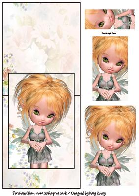 Chamomile Fairy Over the Edge Card with Simple Pyramage