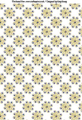 Jewelled Swirl Backing Paper in Gold and Blue