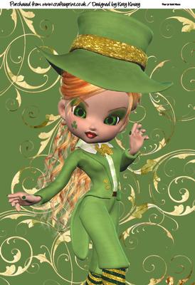 Lisa Leprechaun A4 Topper St Patricks Day