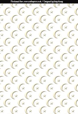 Moon and Stars Backing Paper in White