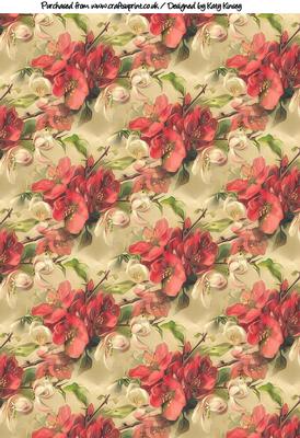 Vintage Floral Spray Backing Paper