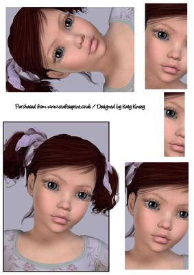 Little Girl with Bunches Pyramage Sheet