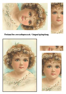 Little Girl Vintage Portrait Pyramage Sheet #2
