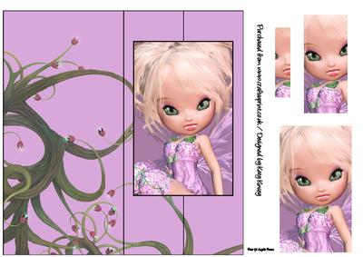 Lissie Fairy Tall Slim Foldback Card with Pyramage