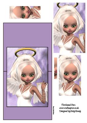 Gwen Angel Over the Edge Card with Simple Pyramage