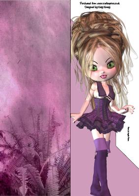 Miranda Tall Slim Shaped Front Print and Fold Card