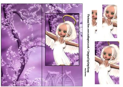 Gwen Angel Tall Slim Foldback Card with Simple Pyramage