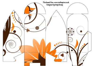 Retro Orange Flowers Truffle Gift Box