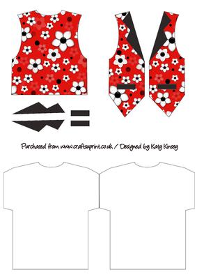 Daisy Dots in Red Waistcoat Shaped Card