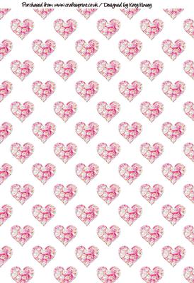 Filligree Hearts in Pink and Orange Backing Paper
