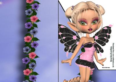 Hyacinth Fairy A5 Shaped Front Print and Fold Card